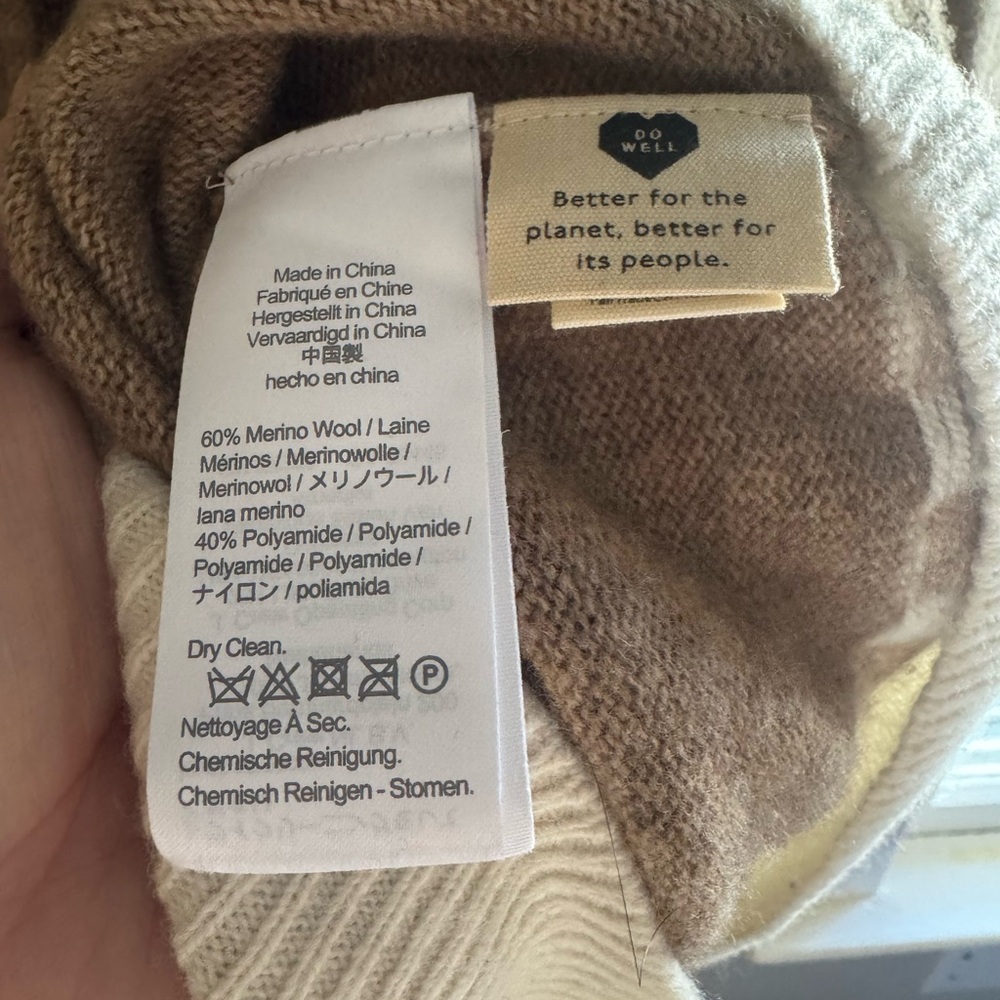 Madewell Merino wool Taupe and Ivory Knit Cardigan - Picture 3 of 4